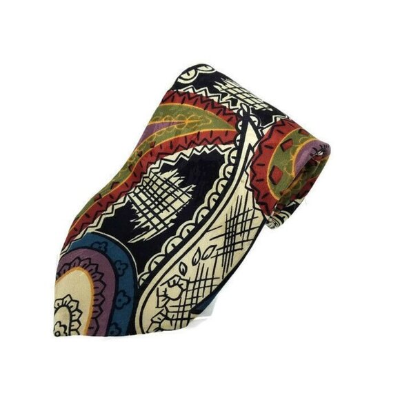 Byerly Court Multi Color Graffiti Abstract Mens Neck Tie 60" - Picture 1 of 7